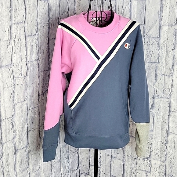 CHAMPION Colorblock Reverse Weave Pullover Sweatshirt Medium - Picture 1 of 6